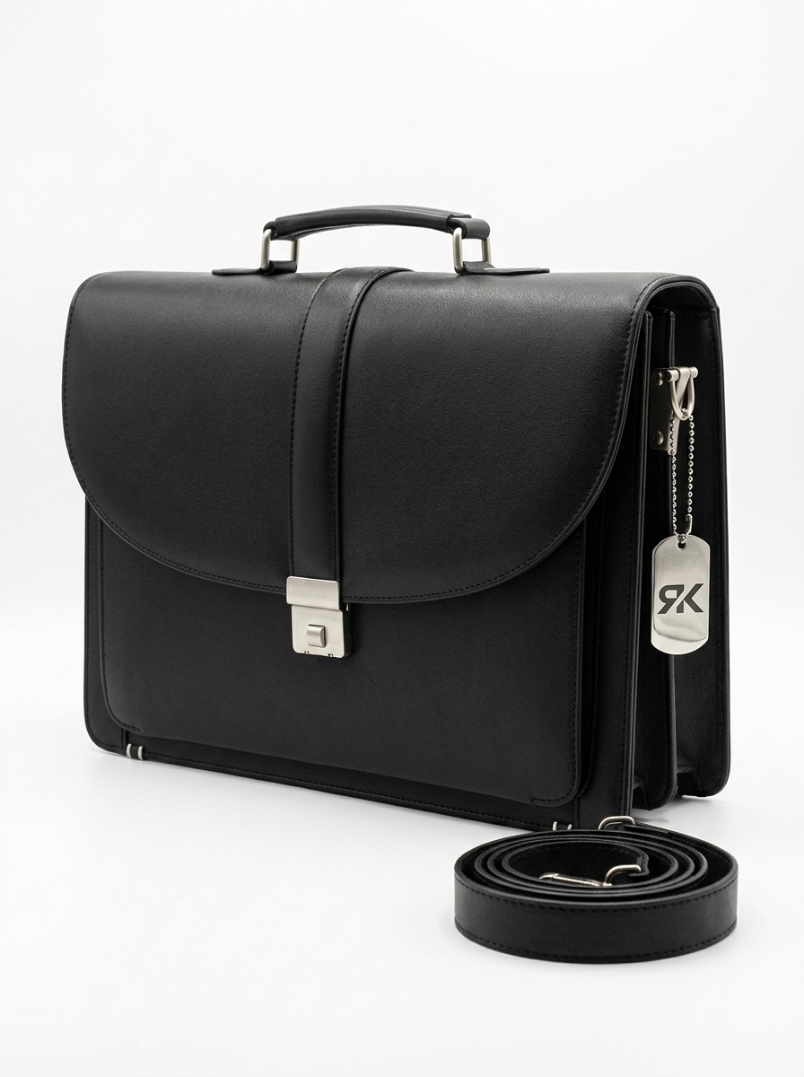 RK Number-Lock Leather Briefcase