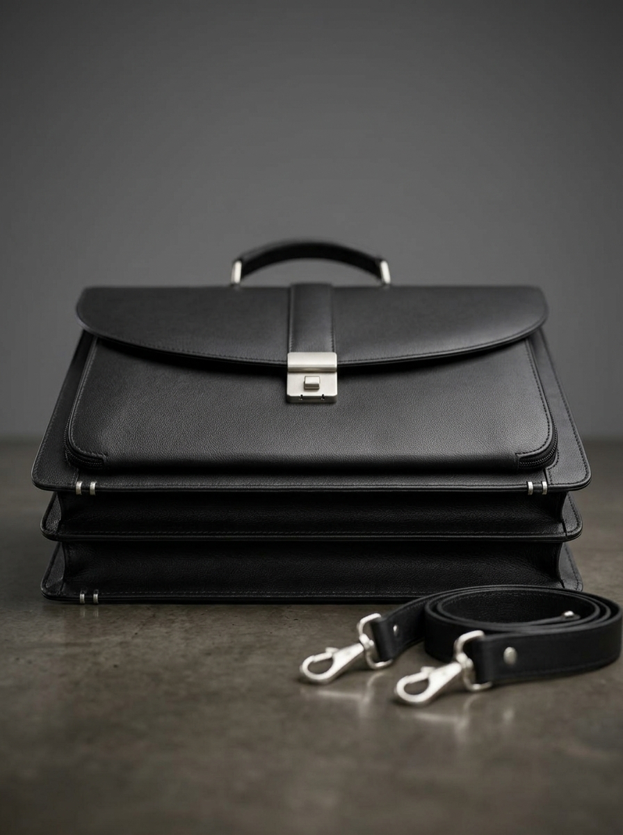RK Number-Lock Leather Briefcase - Image 3