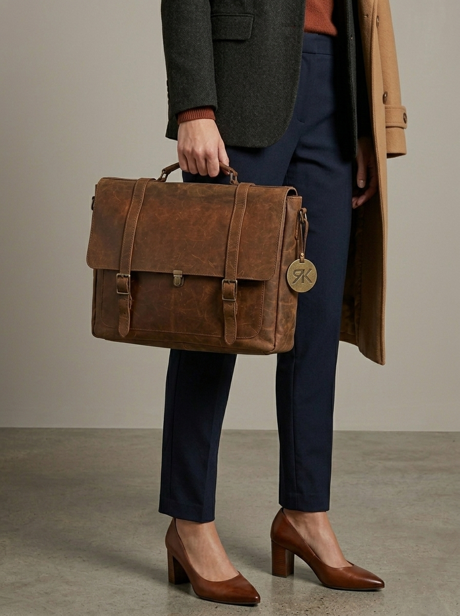 Premium Leather Laptop Bag - Image 3