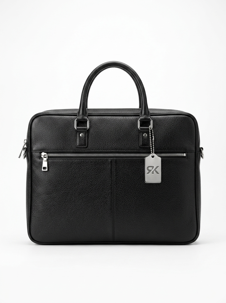 RK Executive Leather Laptop Bag – Premium Black Business Briefcase - Image 2