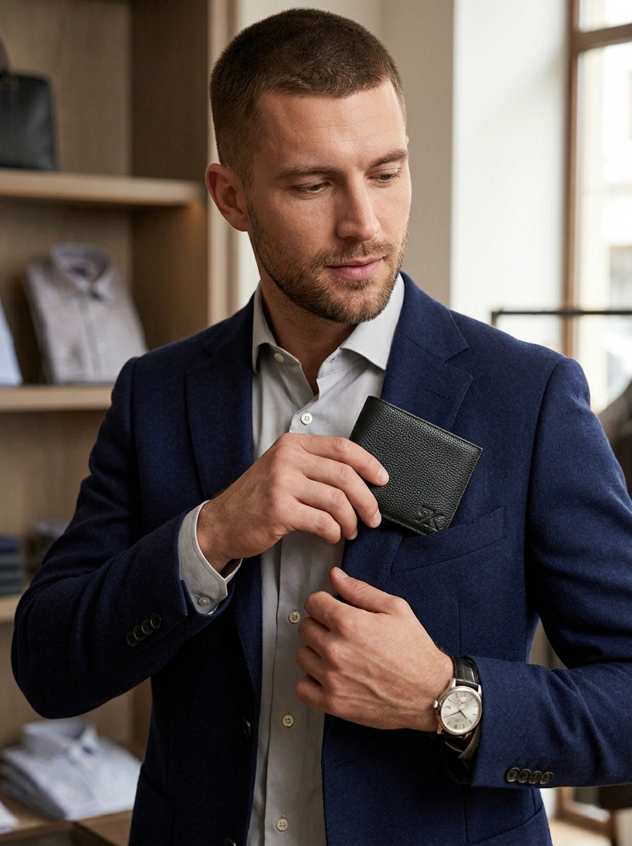 Premium Black Genuine Leather Wallet for Men - Image 3