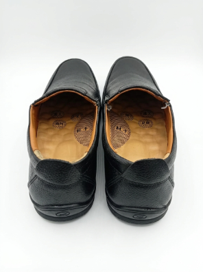 Men's Premium Pure Leather Black Slip-On Loafers with FREE Premium Socks Gift Box - Image 9