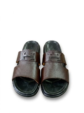 Men's Premium Genuine Leather Brown Comfort Sandals - Image 4