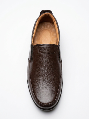 Men's Premium Pure Leather Brown Slip-On Loafers with FREE Premium Socks Gift Box - Image 10