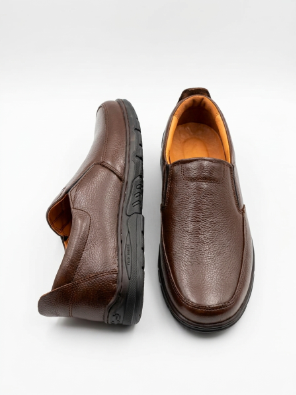 Men's Premium Pure Leather Brown Slip-On Loafers with FREE Premium Socks Gift Box - Image 9