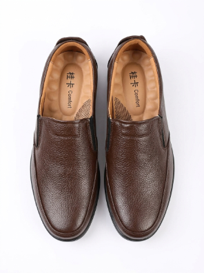 Men's Premium Pure Leather Brown Slip-On Loafers with FREE Premium Socks Gift Box - Image 14